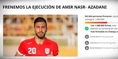 Con amplia adhesi�n se lleva a cabo una campa�a de firmas para impedir la ejecuci�n del futbolista iran� Amir Nasr-Azadani