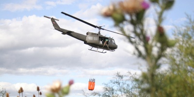 Incendio forestal en Laguna del Sauce