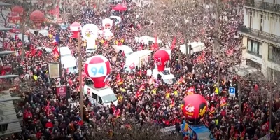 Cientos de miles de personas protestaron en las calles de Francia contra las reformas de las pensiones