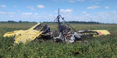 Falleci� el piloto de un avi�n ligero que se incendi� precipit� a tierra en Treinta y Tres