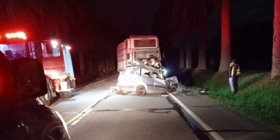 Un hombre muri� tras chocar frontalmente con un cami�n, en Ruta 1