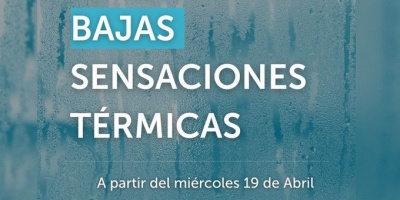Advierten por descenso en la temperatura.