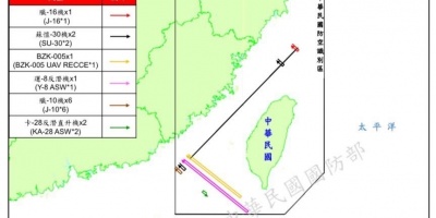 Taiw�n detecta 17 aviones de combate y seis buques de guerra chinos en las inmediaciones de su isla