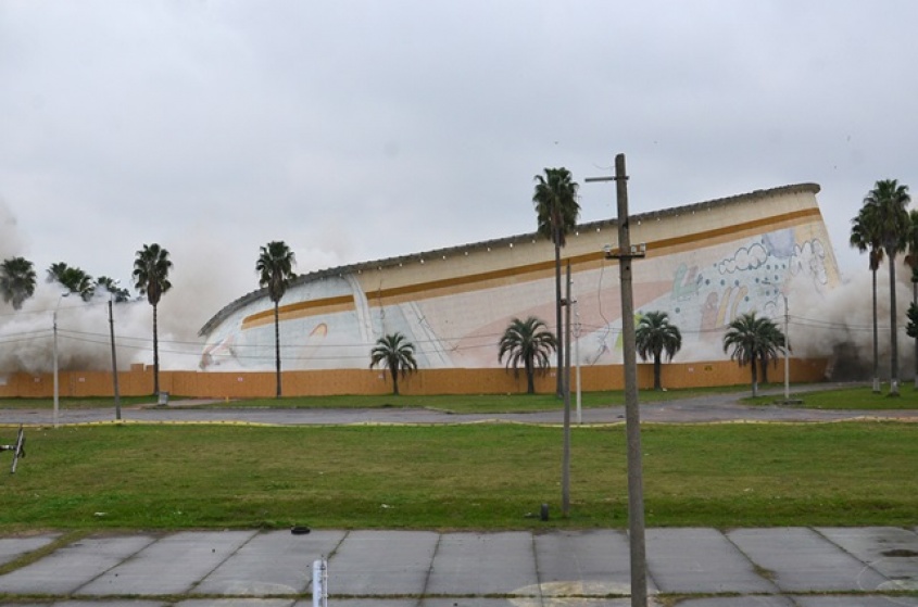 Imagen del colapso de la estructura.