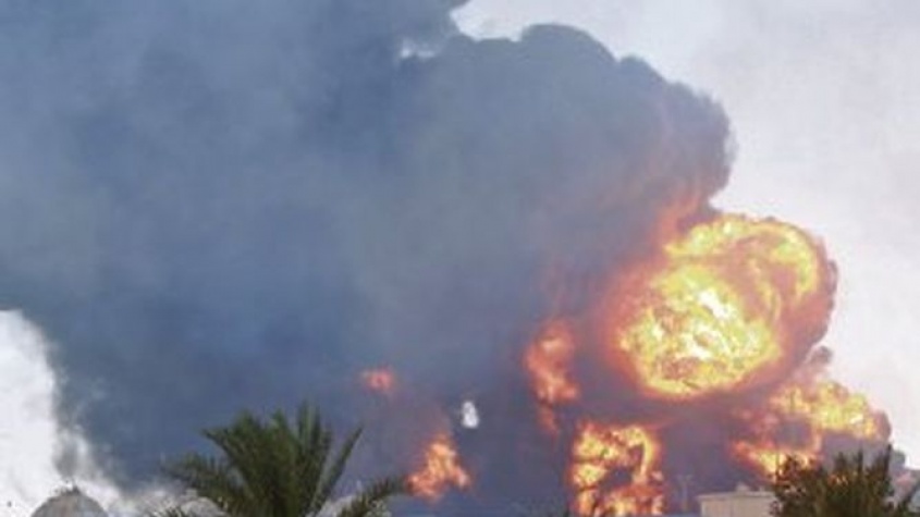 Fuego en el depósito