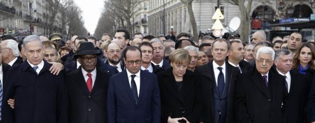 L�deres mundiales unidos en minuto de silencio por v�ctimas de atentados en Francia