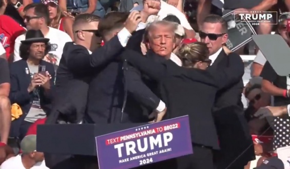 Intentaron matar Donald Trump a balazos fue evacuado tras un tiroteo en un acto en Pansylvania