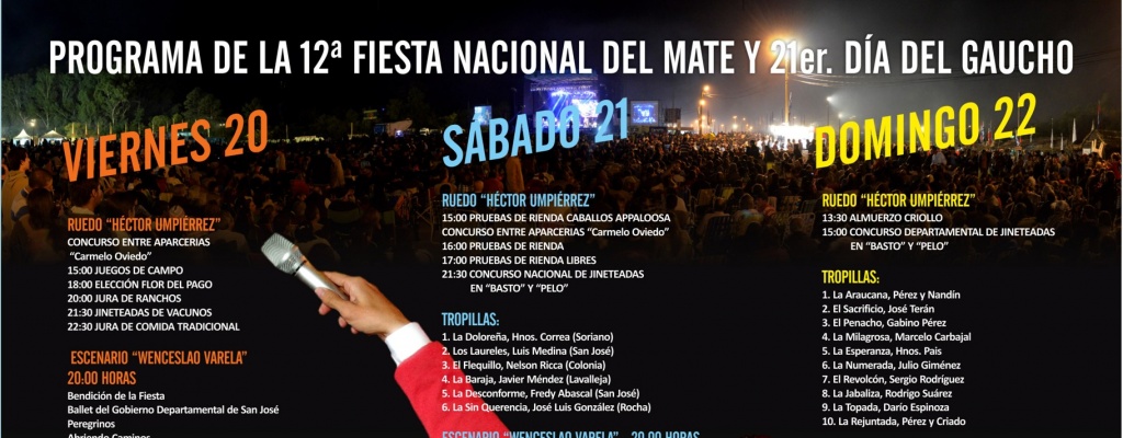 El departamento de San Jos recibe a la 12 fiesta del Mate y la 20 edicin del dia del Gaucho.