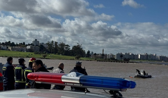 Un auto cay� al agua en el Puerto del Buceo 
