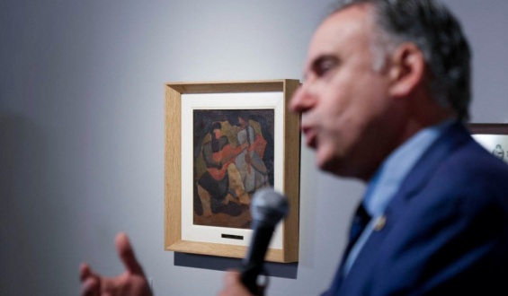 Yamand� Orsi cedi� en comodato un cuadro de este artista Miguel �ngel Pareja al museo de Las Piedras