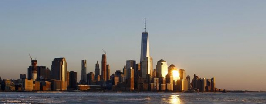 Nueva York con frio intenso y el r�o Hudson semi congelado