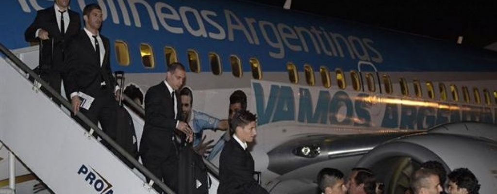 Argentina ya est� en Santiago para la final de la Copa Am�rica con Chile