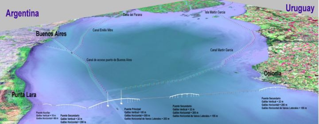 Anuncian la construcci�n del puente Colonia-Buenos Aires