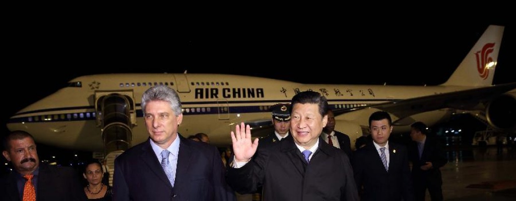 Presidente chino lleg� a La Habana en visita de Estado
