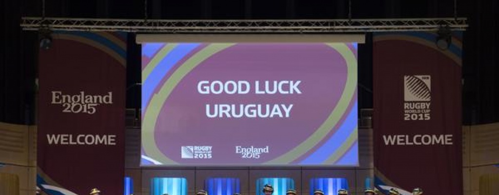 Ceremonia de bienvenida en Cardiff a Selecci�n uruguaya de rugby