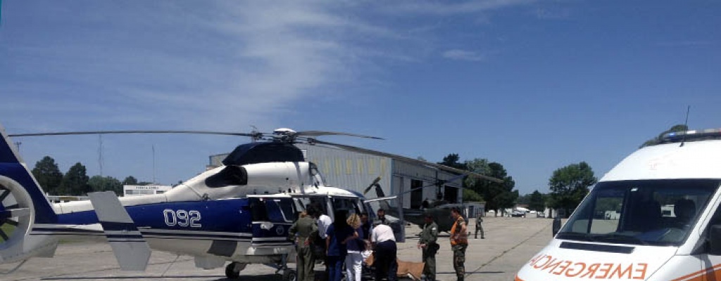Helicptero sanitario operar desde la Base Area de Durazno