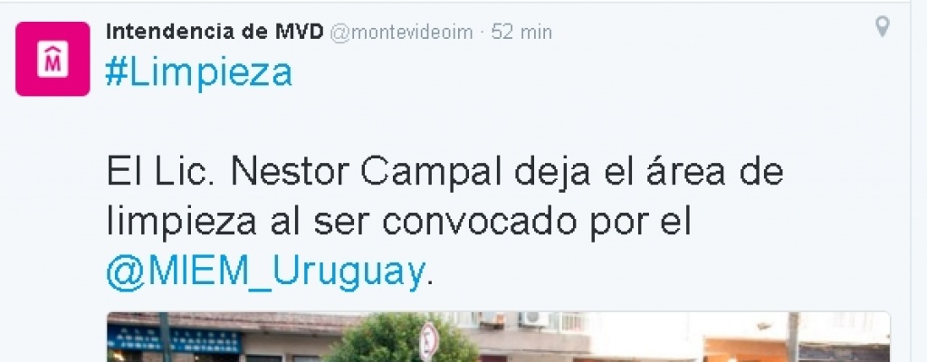 Nstor Campal se aleja de la direccin de Limpieza de la IM