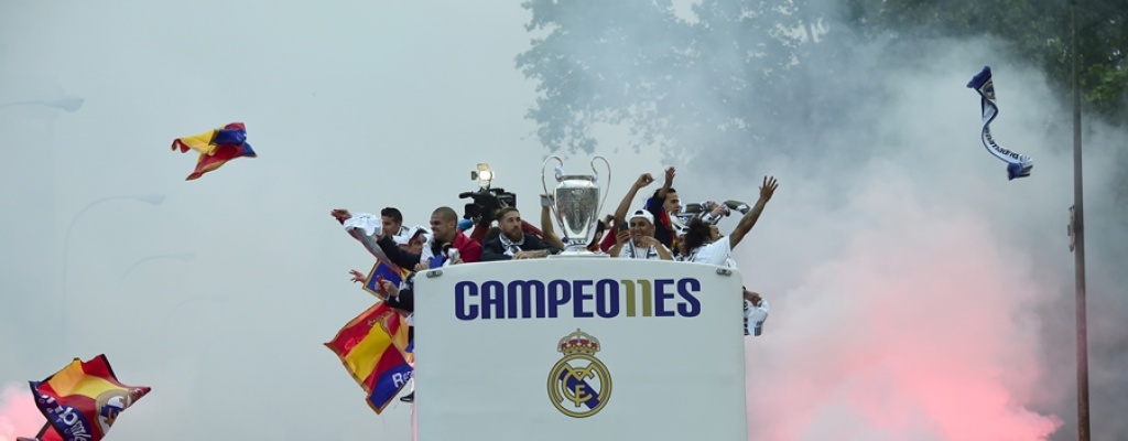 Madrid en una noche de fiesta, celebra un nuevo t�tulo del Real