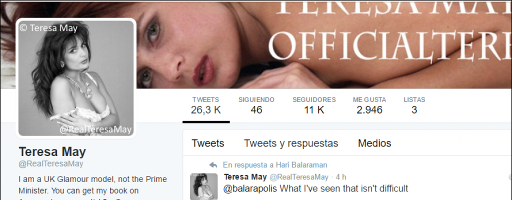 Actriz porno britanica pidi� en Twitter que no la confundan con la nueva ministra