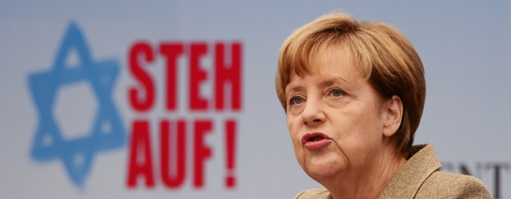 Merkel llama a luchar contra el antisemitismo en mitin en Berl�n