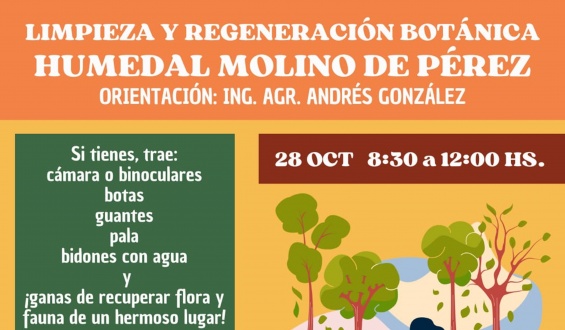 Coend� realizar� una jornada de limpieza y regeneraci�n bot�nica en el Molino de P�rez 